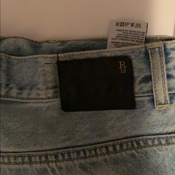 R13 Blue Shredded Slouch Shorts Size 25 - Picture 4 of 6